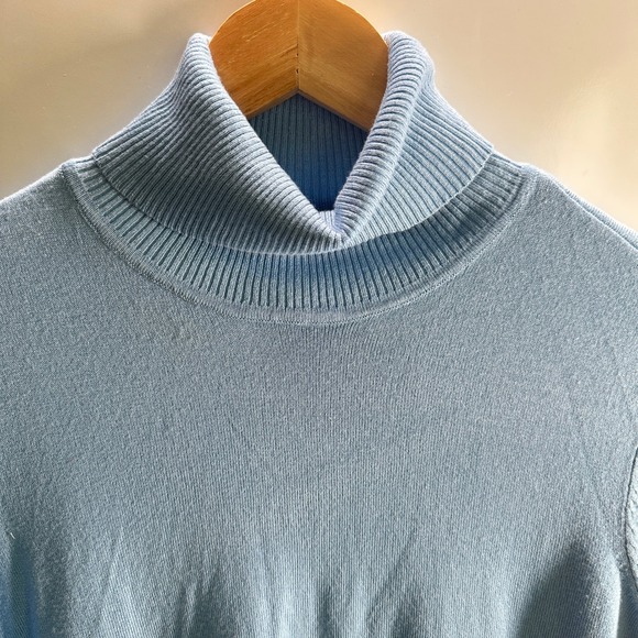 Style & Co‎ Turtleneck Sweater Top Blue Soft Knit  Pullover Medium Minimalist - Picture 4 of 12